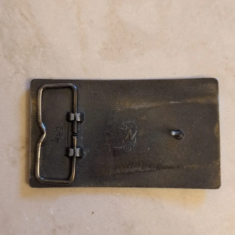 Vintage Solid Brass Belt Buckle Winchester Repeating Arms New Haven CT